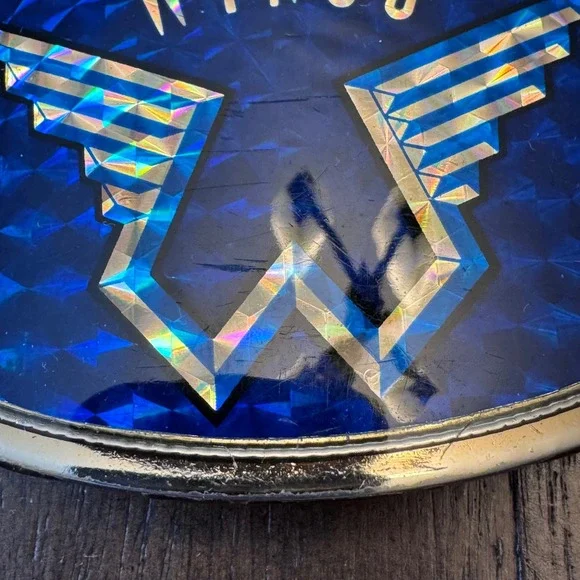 Vintage 1977 Wings Belt Buckle Pacifica Mfg L.A. Cal Silver Tone Blue